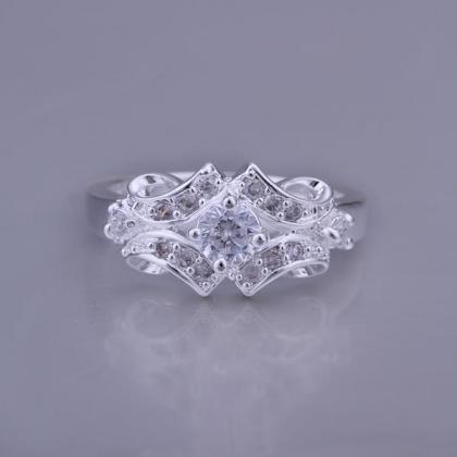 Silver Plated Design Lady Ring