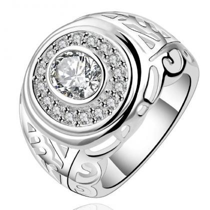 Jenny Jewelry R574 Silver Plated Design Lady Ring