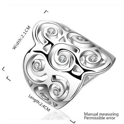 Jenny Jewelry R576 Silver Plated Design Lady Ring