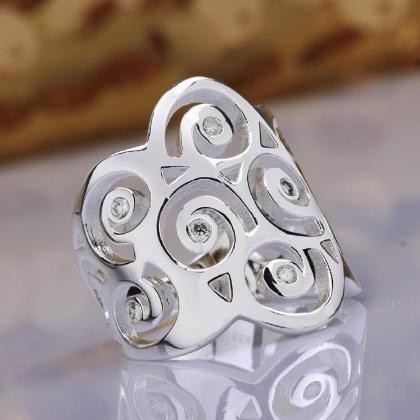 Jenny Jewelry R576 Silver Plated Design Lady Ring