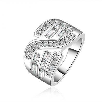 Jenny Jewelry R578 Silver Plated Design Lady Ring