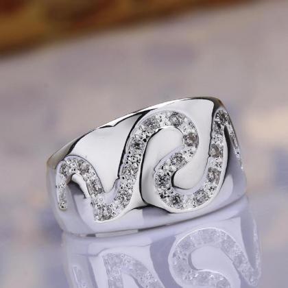 Jenny Jewelry R580 Silver Plated Design Lady Ring
