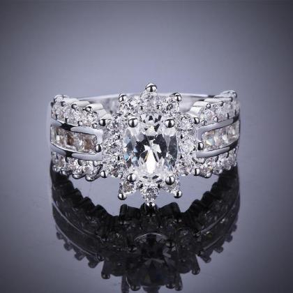 Jenny Jewelry R584 Silver Plated Design Lady Ring