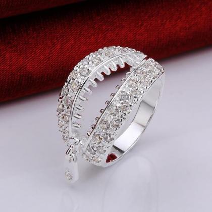 Jenny Jewelry R585 Silver Plated Design Lady Ring