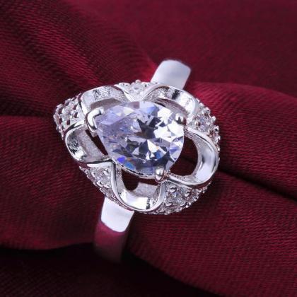 Jenny Jewelry R587 Silver Plated Design Lady Ring