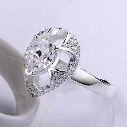 Jenny Jewelry R587 Silver Plated Design Lady Ring