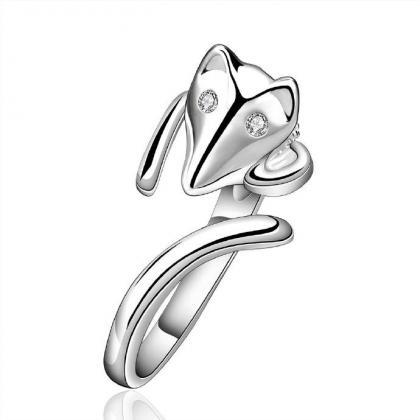 Jenny Jewelry R589 Silver Plated Design Lady Ring..