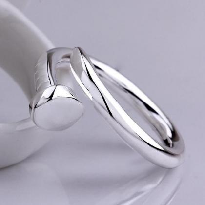 Jenny Jewelry R591 Silver Plated Design Lady Ring