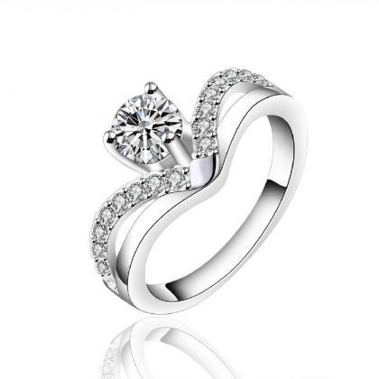 Jenny Jewelry R595 Silver Plated Design Lady Ring