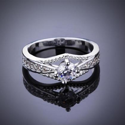 Jenny Jewelry R597 Silver Plated Design Lady Ring