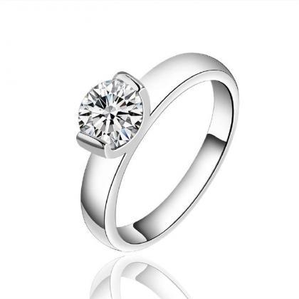 Jenny Jewelry R603 Silver Plated Design Lady Ring