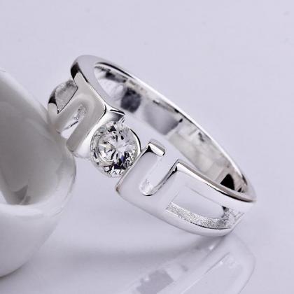 Jenny Jewelry R604 Silver Plated Design Lady Ring