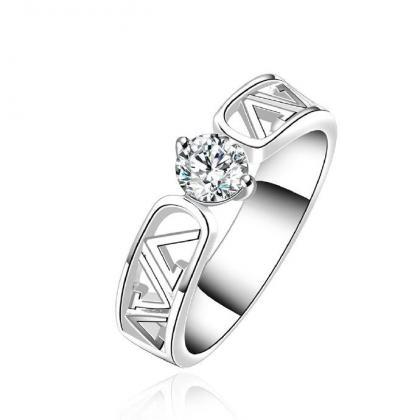 Jenny Jewelry R605 Silver Plated Design Lady Ring