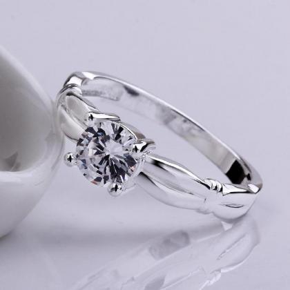 Jenny Jewelry R607 Silver Plated Design Lady Ring