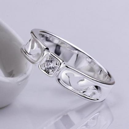 Jenny Jewelry R610 Silver Plated Design Lady Ring