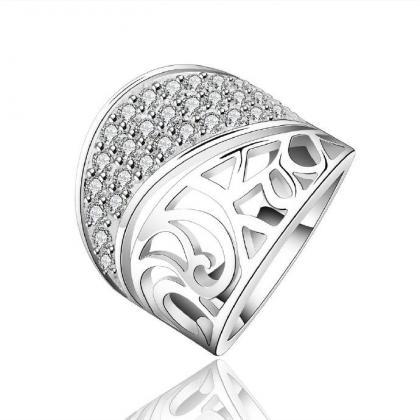 Jenny Jewelry R612 Silver Plated Design Lady Ring