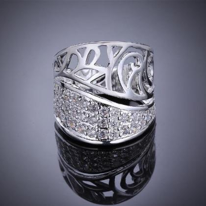 Jenny Jewelry R612 Silver Plated Design Lady Ring