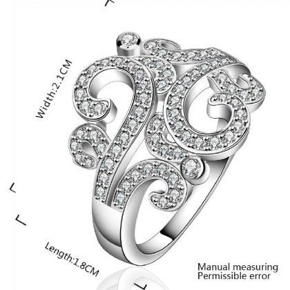 Jenny Jewelry R613 Silver Plated Design Lady Ring