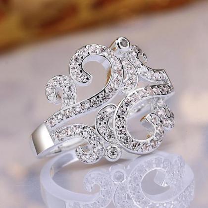 Jenny Jewelry R613 Silver Plated Design Lady Ring