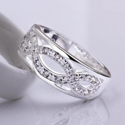 Jenny Jewelry R614 Silver Plated Design Lady Ring