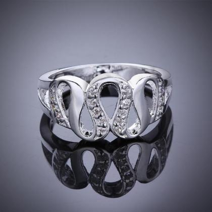 Jenny Jewelry R615 Silver Plated Design Lady Ring