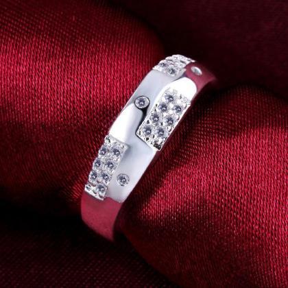 Jenny Jewelry R617 Silver Plated Design Lady Ring