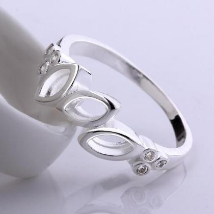 Jenny Jewelry R620 Silver Plated Design Lady Ring