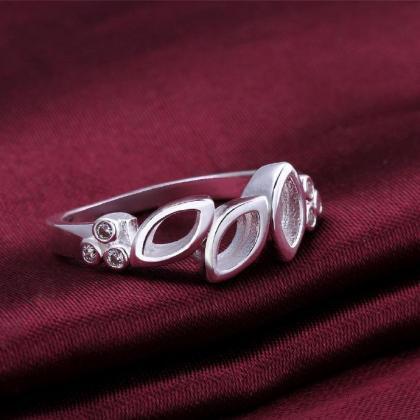 Jenny Jewelry R620 Silver Plated Design Lady Ring