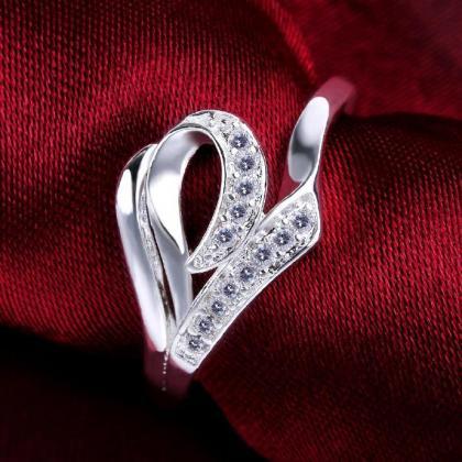 Jenny Jewelry R621 Silver Plated Design Lady Ring