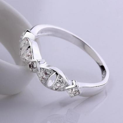 Jenny Jewelry R624 Silver Plated Design Lady Ring
