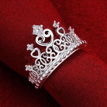 Jenny Jewelry R629 Silver Plated Design Lady Ring