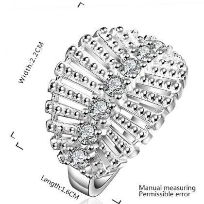 Jenny Jewelry R638 Silver Plated Design Lady Ring