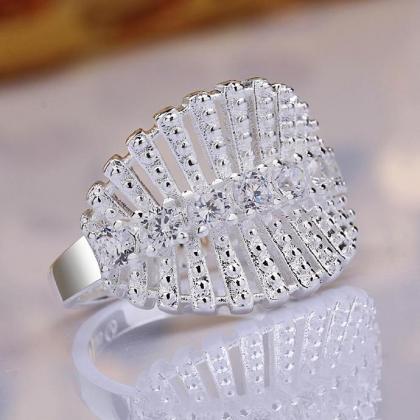 Jenny Jewelry R638 Silver Plated Design Lady Ring