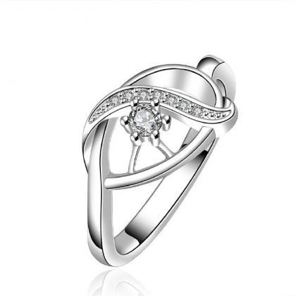 Jenny Jewelry R653 Silver Plated Design Lady Ring