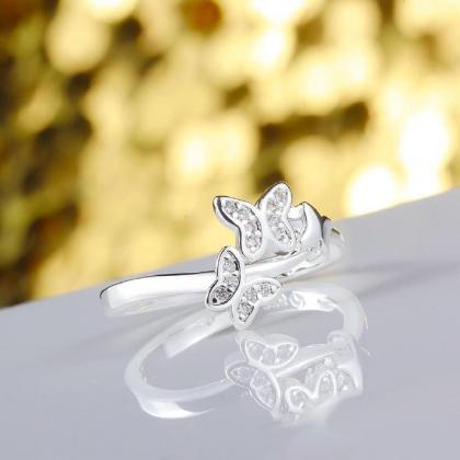 Jenny Jewelry R655 Silver Plated Design Lady Ring