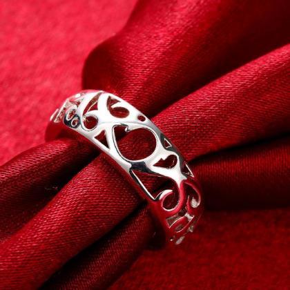 Jenny Jewelry R679 Silver Plated Design Lady Ring