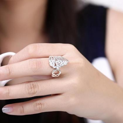 Jenny Jewelry R680 Silver Plated Design Lady Ring