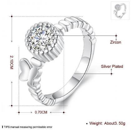 Jenny Jewelry R683 Silver Plated Design Lady Ring