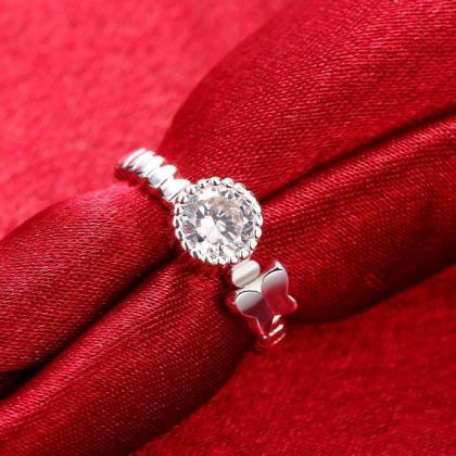 Jenny Jewelry R683 Silver Plated Design Lady Ring