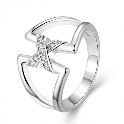 Jenny Jewelry R687 Silver Plated Design Lady Ring