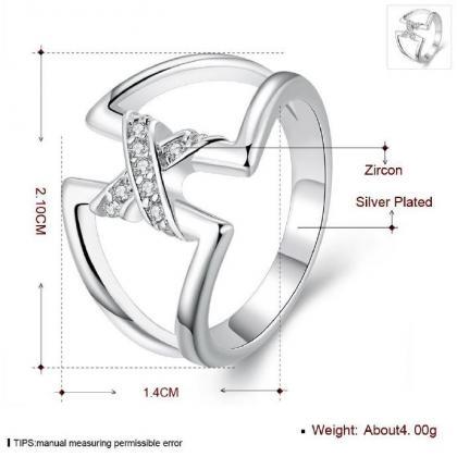 Jenny Jewelry R687 Silver Plated Design Lady Ring