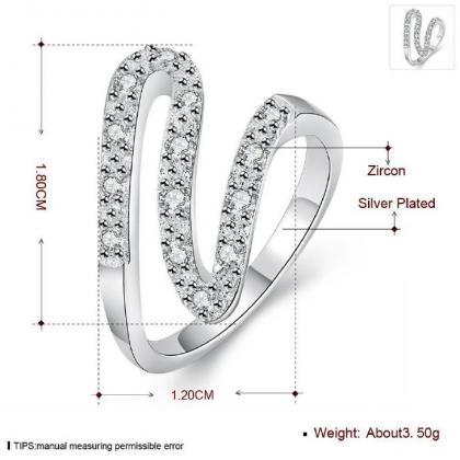Jenny Jewelry R688 Silver Plated Design Lady Ring