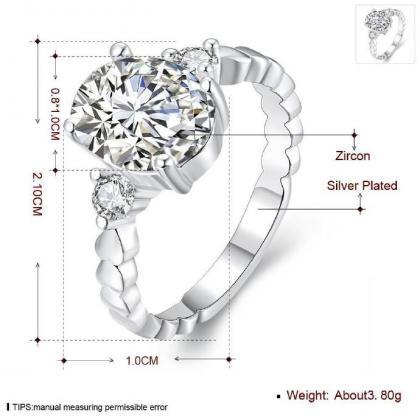 Jenny Jewelry R691 Silver Plated Design Lady Ring