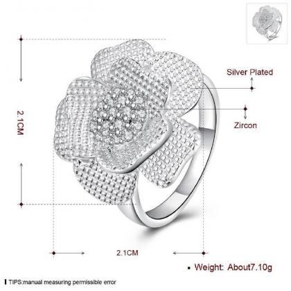 Jenny Jewelry R695 Silver Plated Design Lady Ring