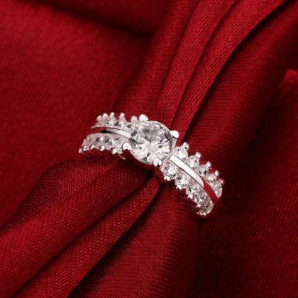 Jenny Jewelry R713 Newest Princess Silver Wedding..