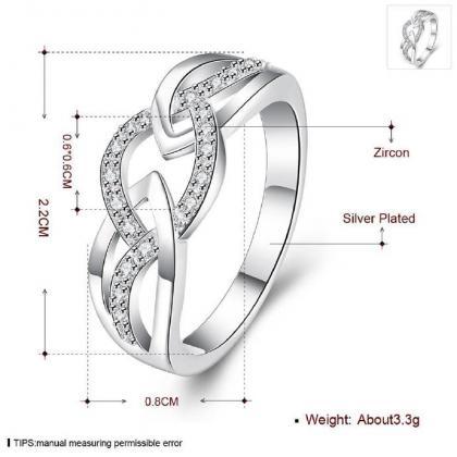 Jenny Jewelry R718 Silver Plated Design Lady Ring