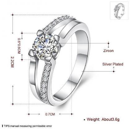 Jenny Jewelry R719 Newest Princess Silver Wedding..
