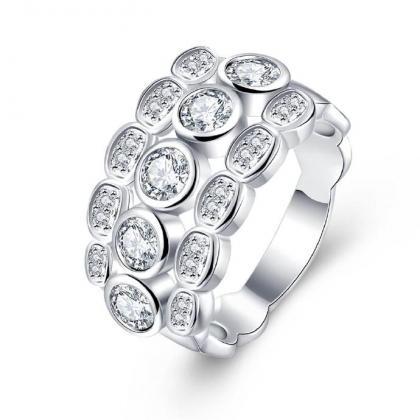 Jenny Jewelry R723 Silver Plated Design Lady Ring
