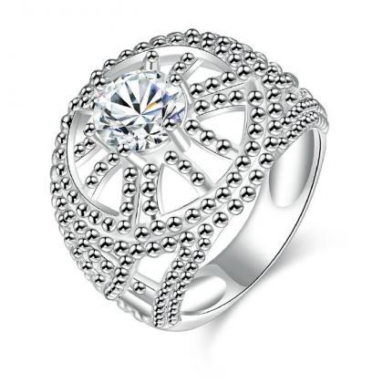 Jenny Jewelry R732 Silver Plated Design Lady Ring