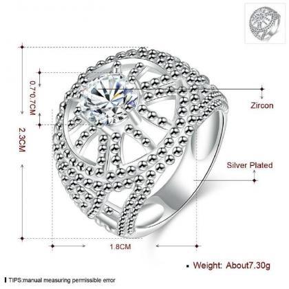 Jenny Jewelry R732 Silver Plated Design Lady Ring